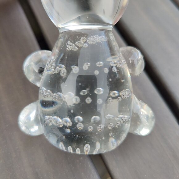 Vtg American Cut Crystal Bear Paperweight Figurine Bullicante Bubbles Taiwan 4" - Picture 6 of 11